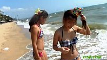 โป๊ เอากับสองสาวไทย เย็ดริมหาดบางแสน